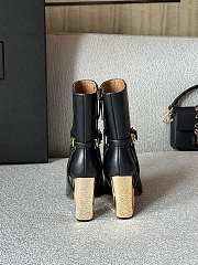 Fortok Fendi Delfina Original Jacquard Fabric Short Boots Black - 3