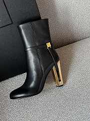 Fortok Fendi Delfina Original Jacquard Fabric Short Boots Black - 4