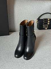 Fortok Fendi Delfina Original Jacquard Fabric Short Boots Black - 6