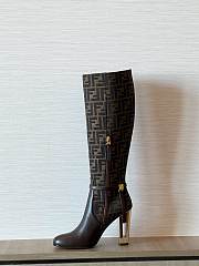 Fortok Fendi Delfina Calfskin High Boots Brown - 3
