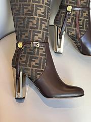 Fortok Fendi Delfina Calfskin High Boots Brown - 2