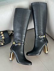 Fortok Fendi Delfina Calfskin High Boots Black - 1