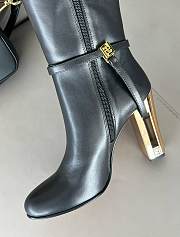 Fortok Fendi Delfina Calfskin High Boots Black - 5