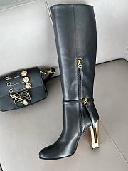 Fortok Fendi Delfina Calfskin High Boots Black - 2