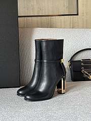 Fortok Fendi Delfina Original Jacquard Fabric Short Boots Black - 1