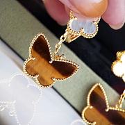 Fortok Van Cleef&Arpels Four-leaf Clover Tiger Eye Stone Butterfly Earrings - 4