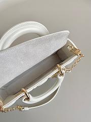 Fortok Dior Lady D-Joy Lambskin Cannage Bag White 22x12x6cm - 3