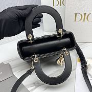 Fortok Dior Lady Cannage Lambskin with Gold-Finish Butterfly Bag Black 20x17x8cm - 4