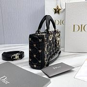 Fortok Dior Lady D-Joy Cannage Lambskin with Gold-Finish Butterfly Bag Black 26x13.5x5cm  - 6