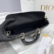 Fortok Dior Lady D-Joy Cannage Lambskin with Gold-Finish Butterfly Bag Black 26x13.5x5cm  - 5