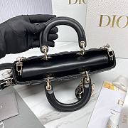 Fortok Dior Lady D-Joy Cannage Lambskin with Gold-Finish Butterfly Bag Black 26x13.5x5cm  - 4