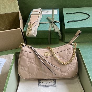 Fortok Gucci GG Matelasse Shoulder Bag Roise Beige 25x15x8cm