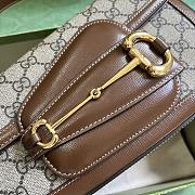 Fortok Gucci Horsebit 1955 Mini Shoulder Bag Beige&Brown 764155 26.5x10.5x4cm - 5