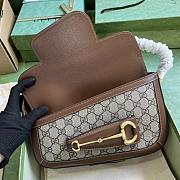 Fortok Gucci Horsebit 1955 Mini Shoulder Bag Beige&Brown 764155 26.5x10.5x4cm - 2