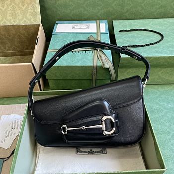 Fortok Gucci Horsebit 1955 Mini Shoulder Bag Black 764155 26.5x10.5x4cm