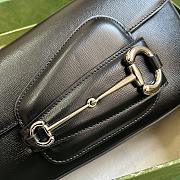 Fortok Gucci Horsebit 1955 Mini Shoulder Bag Black 764155 26.5x10.5x4cm - 2
