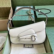 Fortok Gucci Horsebit 1955 Mini Shoulder Bag White 764155 26.5x10.5x4cm - 1