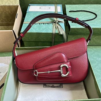 Fortok Gucci Horsebit 1955 Mini Shoulder Bag Red 764155 26.5x10.5x4cm