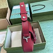 Fortok Gucci Horsebit 1955 Mini Shoulder Bag Red 764155 26.5x10.5x4cm - 2