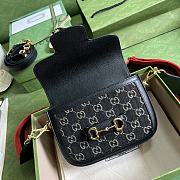 Fortok Gucci Horse 1955 Shoulder Bag Denim Black 658574 20.5x14x5cm - 3