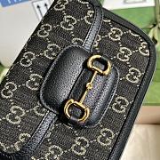 Fortok Gucci Horse 1955 Shoulder Bag Denim Black 658574 20.5x14x5cm - 2