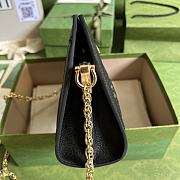 Fortok Gucci Ophidia Chain-Strap Shoulder Bag Denim Black 503877 26x17x8cm - 6