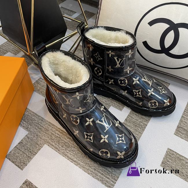 Fortok Louis Vuitton PVC Electric Embroidery Boots Black - 1