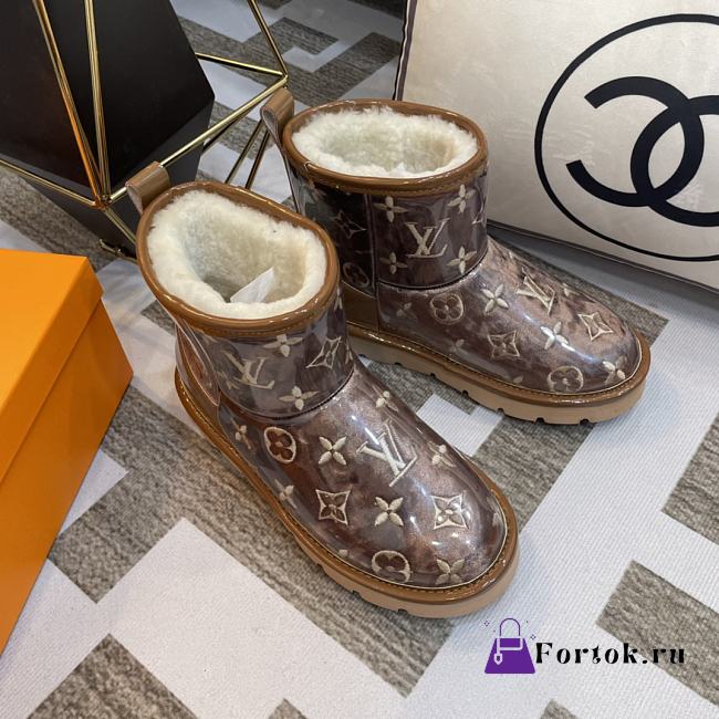 Fortok Louis Vuitton PVC Electric Embroidery Boots Brown - 1