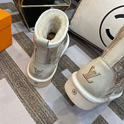 Fortok Louis Vuitton PVC Electric Embroidery Boots Beige - 5