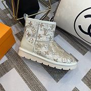 Fortok Louis Vuitton PVC Electric Embroidery Boots Beige - 3