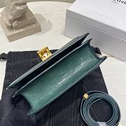 Fortok Celine Dark Green Lizard Leather Box Bag 18.5×15×6cm - 4