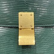 Fortok Celine Dark Green Lizard Leather Box Bag 18.5×15×6cm - 2