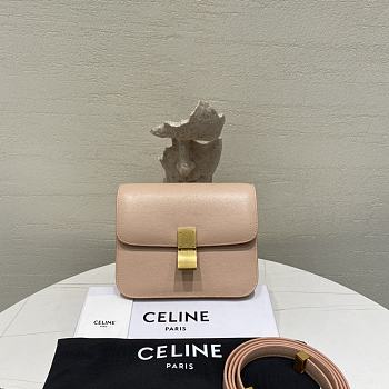 Fortok Celine Lambskin Box Bag in Light Pink 18.5x15.5x6cm