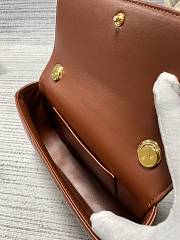 Fortok Celine Matelasse Monochrome Leather Shoulder Bag In Brown 24×15×5cm - 4
