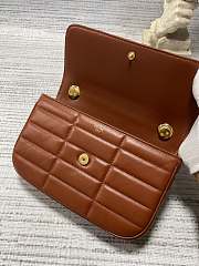 Fortok Celine Matelasse Monochrome Leather Shoulder Bag In Brown 24×15×5cm - 5