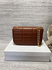 Fortok Celine Matelasse Monochrome Leather Shoulder Bag In Brown 24×15×5cm - 6