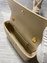 Fortok Celine Matelasse Monochrome Leather Shoulder Bag In Beige 24×15×5cm - 2