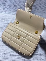 Fortok Celine Matelasse Monochrome Leather Shoulder Bag In Beige 24×15×5cm - 6