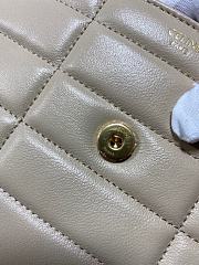 Fortok Celine Matelasse Monochrome Leather Shoulder Bag In Beige 24×15×5cm - 3