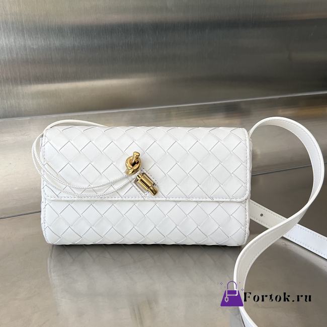 Fortok Bottega Veneta Mini Andiamo Crossbody Bag White 755545 21.5x13.5x4.5cm - 1