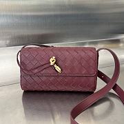 Fortok Bottega Veneta Mini Andiamo Crossbody Bag Burgundy 755545 21.5x13.5x4.5cm - 1