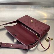 Fortok Bottega Veneta Mini Andiamo Crossbody Bag Burgundy 755545 21.5x13.5x4.5cm - 5