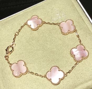 Fortok Van Cleef & Arpels Alhambra Bracelet Light Pink 5 Motifs