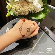 Fortok Van Cleef & Arpels Alhambra Red Four-leaf Clover Five-Flower Bracelet - 4