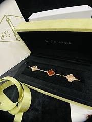Fortok Van Cleef & Arpels Alhambra Red Four-leaf Clover Five-Flower Bracelet - 3