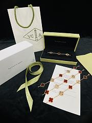 Fortok Van Cleef & Arpels Alhambra Red Four-leaf Clover Five-Flower Bracelet - 2