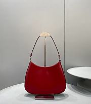 Fortok Prada Cleo Brushed Leather Hobo Bag In Red 27×19×5cm - 2