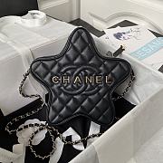 Fortok Chanel Star Handbag Satin & Gold-tone Metal Black 22.5×22.5×6cm - 1