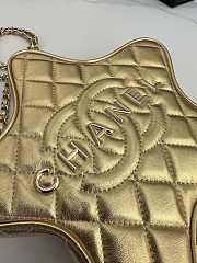 Fortok Chanel Star Handbag Metallic Lambskin & Gold Metal Gold 22.5×22.5×6cm - 3