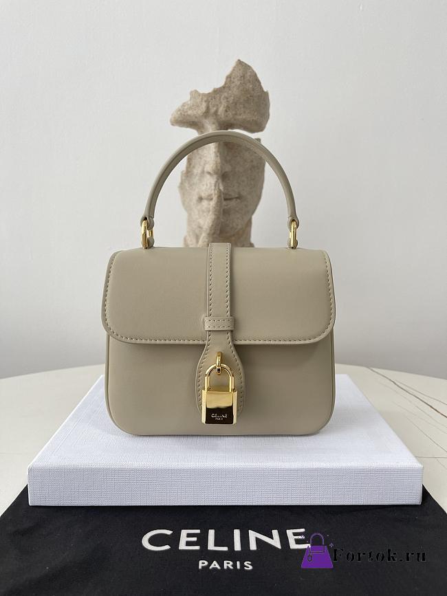 Fortok Celine 2023 Tabou Mini Shoulder Bag Beige 10L343 12×16×5cm - 1